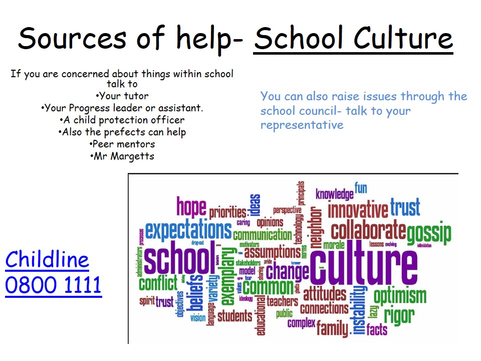 Sources of Help School Culture