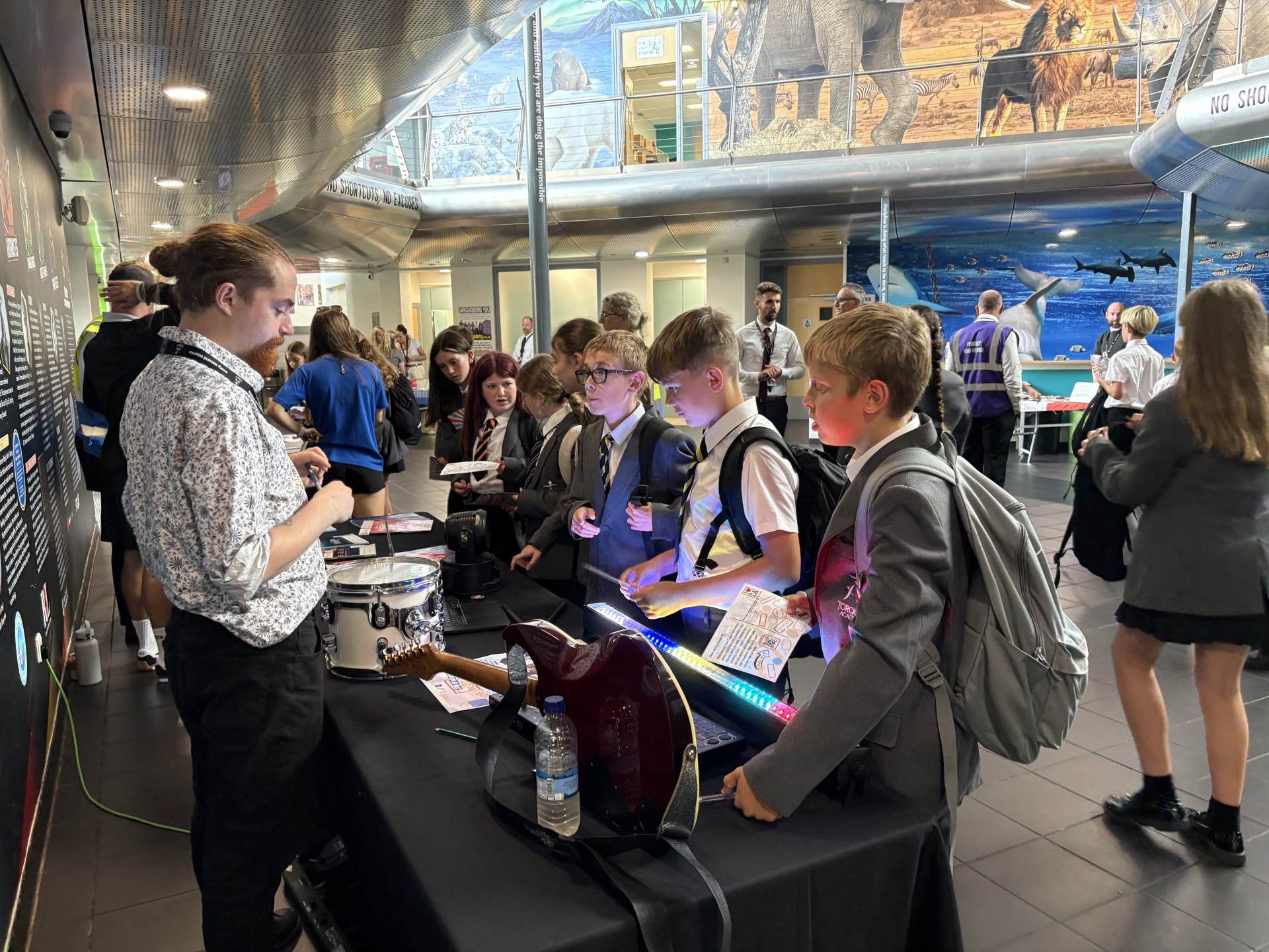 Year 7 students exploring opportunities at the Extra-curricular Fayre