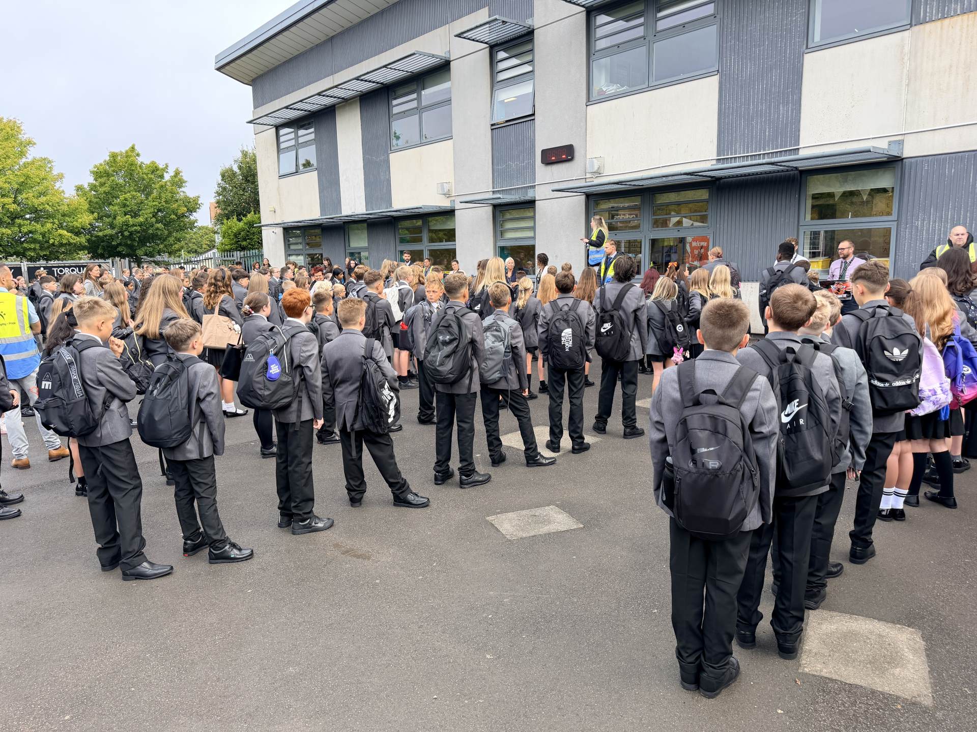 Year 7 students beginning the new school year at Torquay Academy