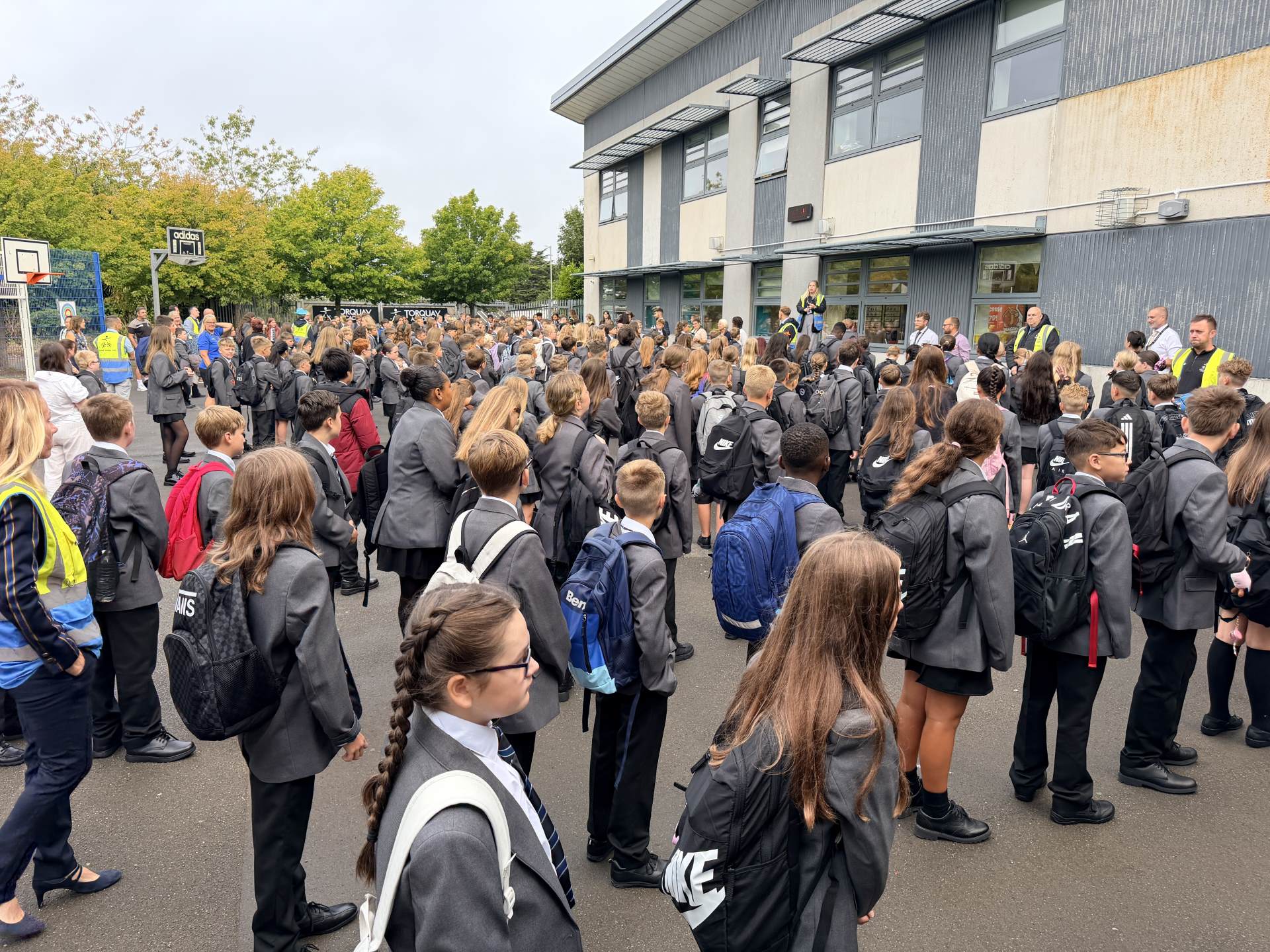 Year 7 students beginning the new school year at Torquay Academy