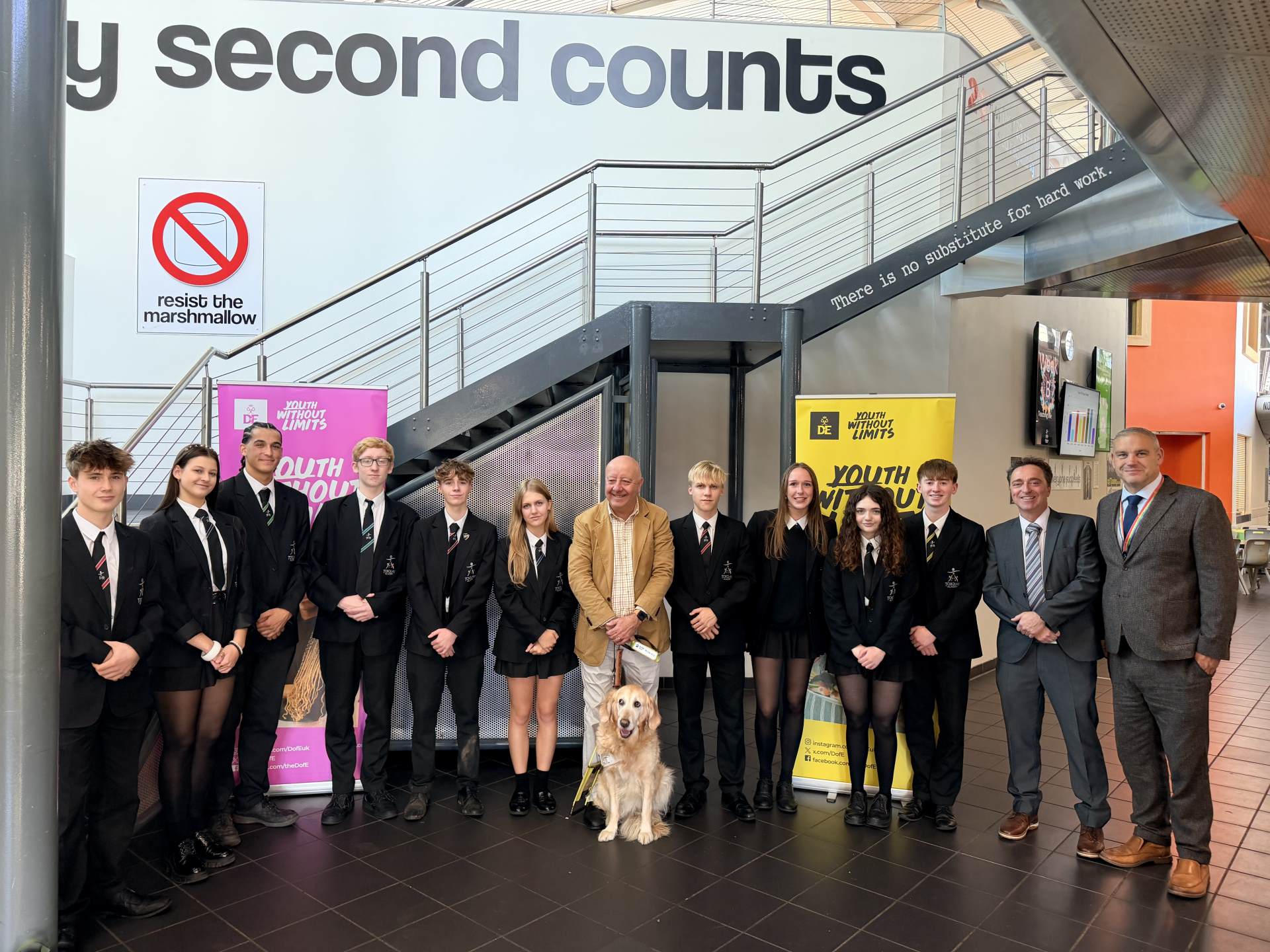 Steve Darling MP visiting Torquay Academy with students and staff