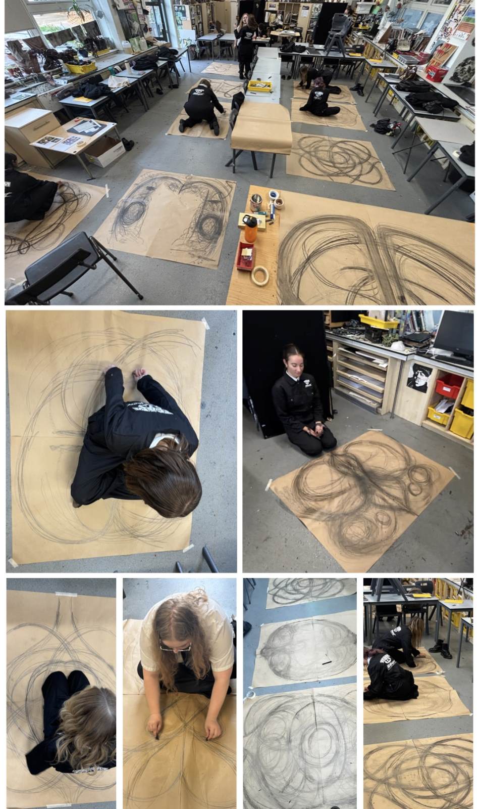 A Level Art Students Explore Movement and Mark-Making